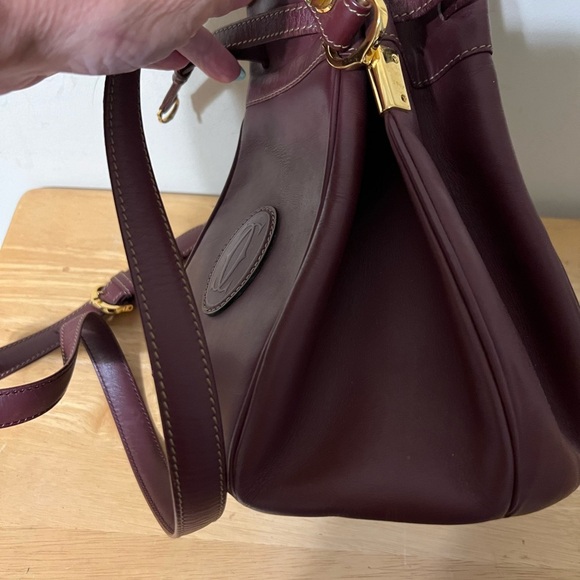 Cartier Burgundy Leather Bucket Bag - Picture 2 of 11